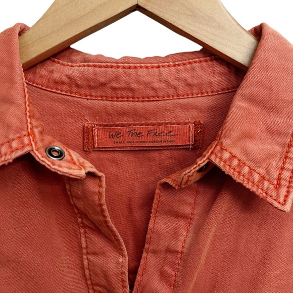 NWT Free People With Love Denim Button Front Top - Picture 5 of 6